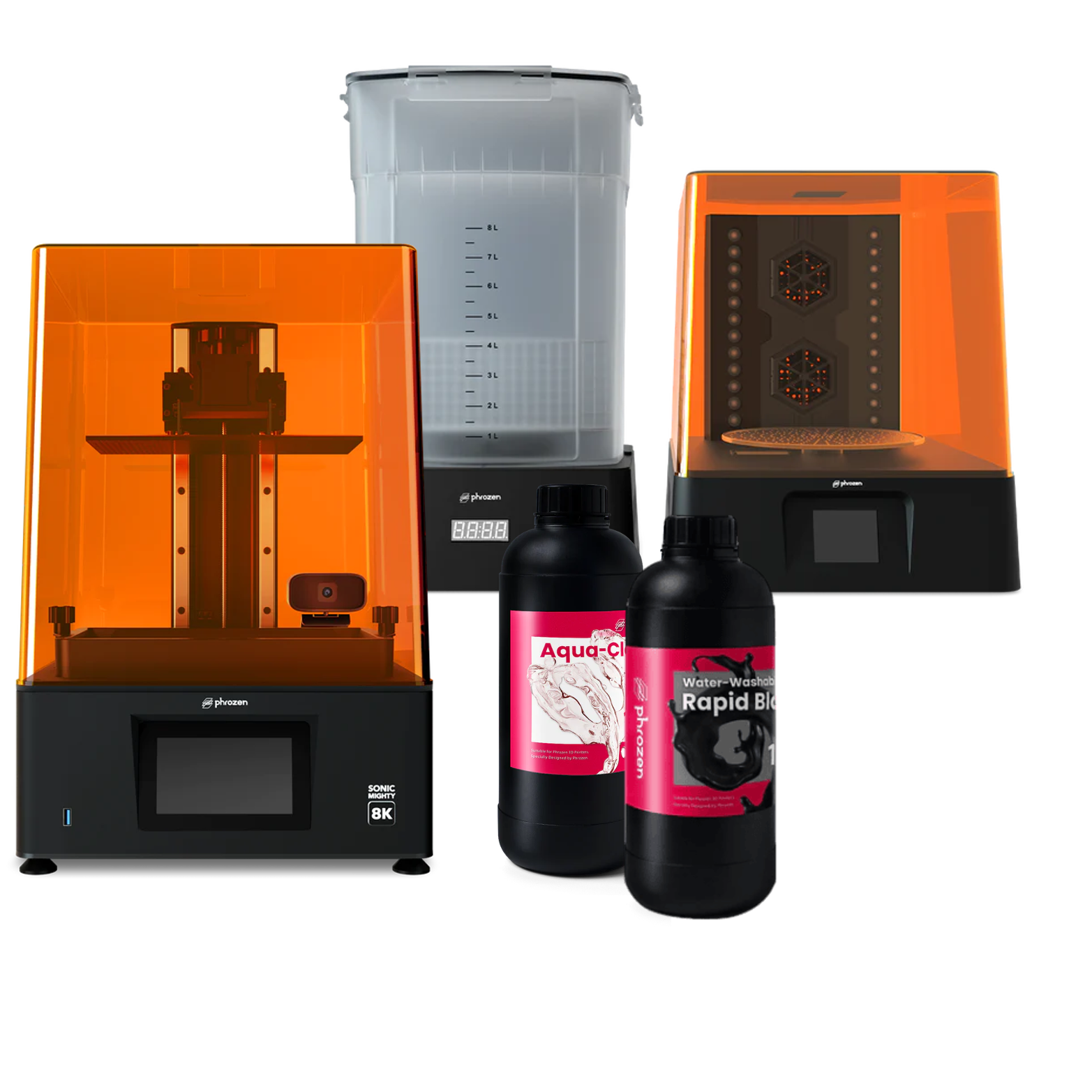 3D Printers - Phrozen Sonic Mighty 8K - Wash & Cure & 2 Resins