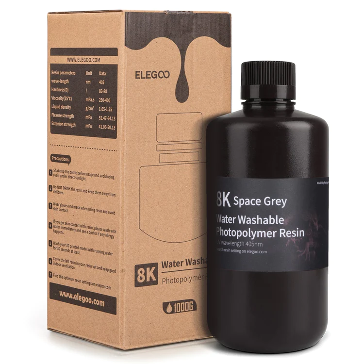 Uncategorized - ELEGOO Resin Water-Washable 8K - Space Grey (1KG)