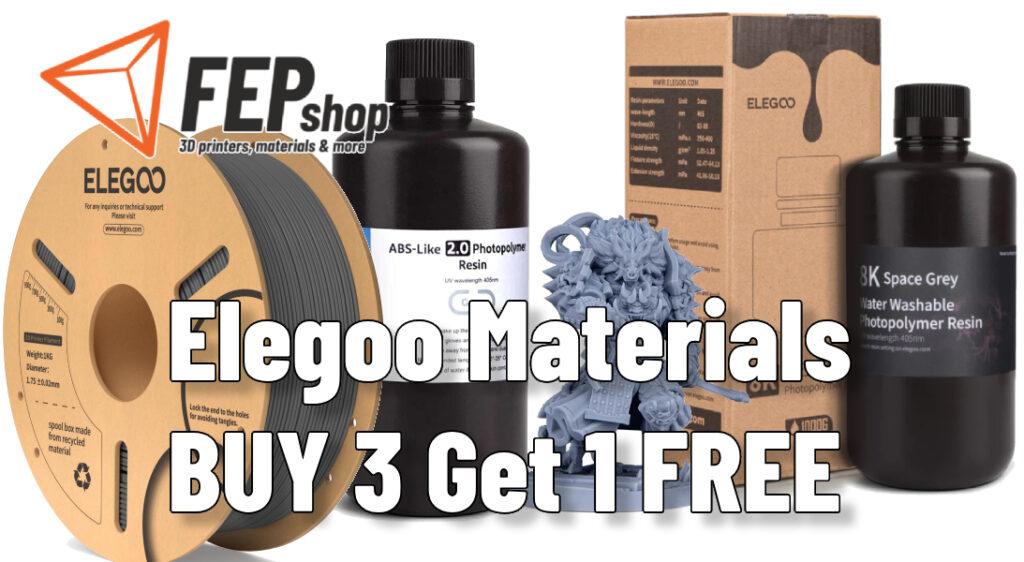 Elegoo Materials Resin & Filament - 3 kaufen, 1 gratis bekommen